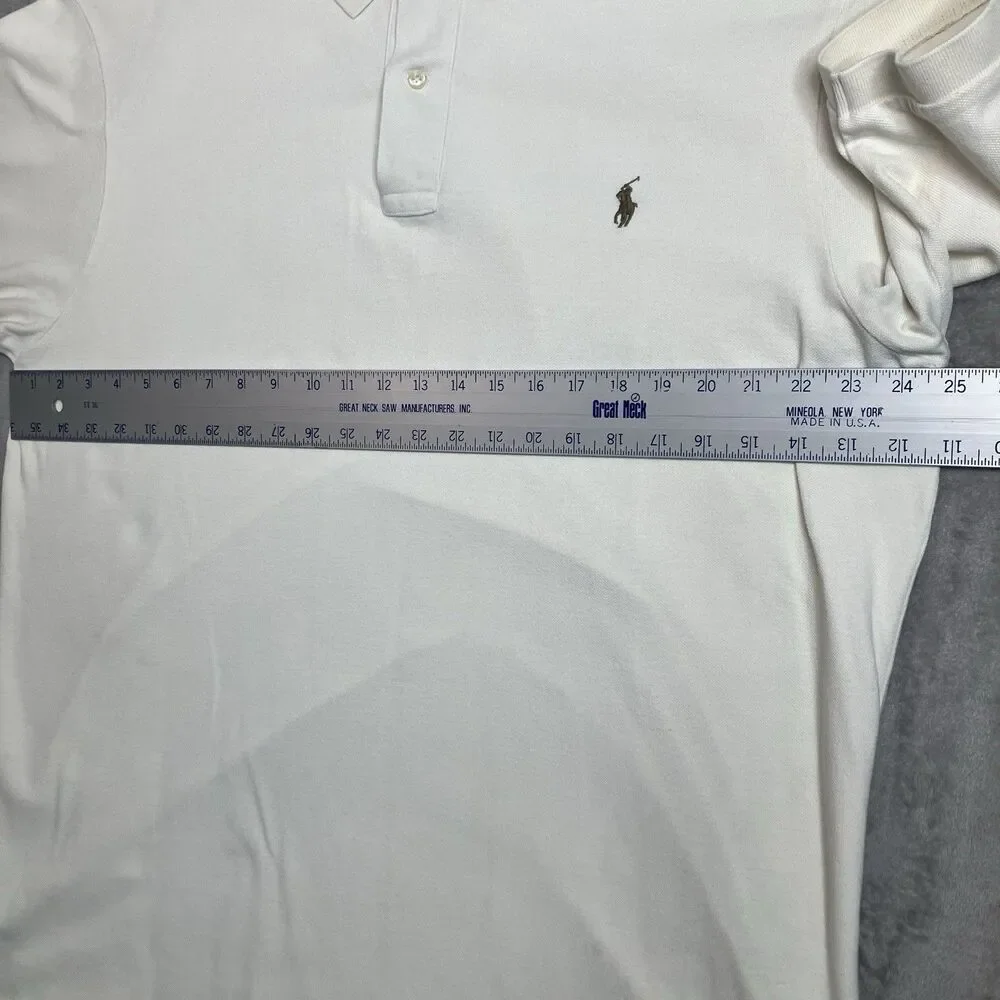 Polo Ralph Lauren Polo Shirt Mens XLT Cream Cotton Flesh Pony Classic Preppy